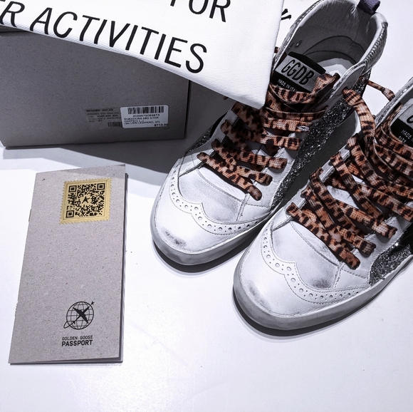 NIB💌💕Golden Goose Mid Star Glitter Leo sneakers - Picture 3 of 8